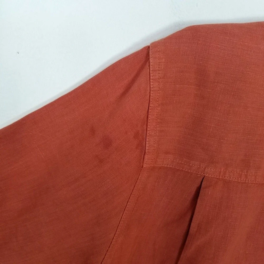 Gramicci Men Short Sleeve Button Down Shirt Sz M Burned Orange Short Sleeve - Picture 5 of 7